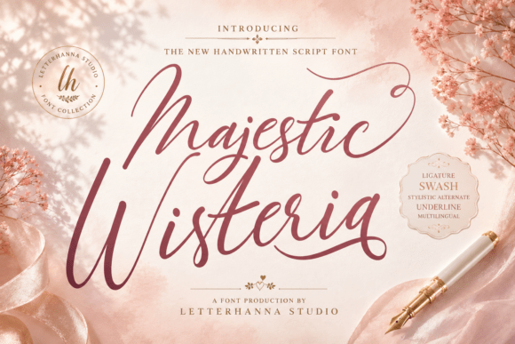 Majestic Wisteria: A Sweet Handwritten Font for Branding
